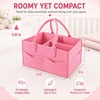 PandaEar Baby Diaper Caddy Organizer, Portable Diaper Holder Organizer Nursery Storage Basket for Wipes & baby stuff, Collapsible Baby Organizer with Divided Design (Grey)(Light Pink)