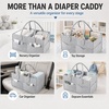 PandaEar Baby Diaper Caddy Organizer, Portable Diaper Holder Organizer Nursery Storage Basket for Wipes & baby stuff, Collapsible Baby Organizer with Divided Design (Grey)(Grey)