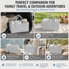 PandaEar Baby Diaper Caddy Organizer, Portable Diaper Holder Organizer Nursery Storage Basket for Wipes & baby stuff, Collapsible Baby Organizer with Divided Design (Grey)(Grey)