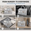 PandaEar Baby Diaper Caddy Organizer, Portable Diaper Holder Organizer Nursery Storage Basket for Wipes & baby stuff, Collapsible Baby Organizer with Divided Design (Grey)(Grey)