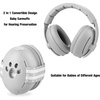 PandaEar Baby Ear Muffs, 2-in-1 Baby Ear Protection Noise Cancelling Headphones Ages 0-3 Years, Infant Hearing Protection(Grey)