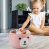 PandaEar Cotton Rope Baby Basket, Baby Gift Basket Nursery Laundry Organizer with Cute Bear Design for Storage Infant Newborn Essentials, Diaper Caddy with Handle (Brown)(Pink)