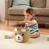 PandaEar Cotton Rope Baby Basket, Baby Gift Basket Nursery Laundry Organizer with Cute Bear Design for Storage Infant Newborn Essentials, Diaper Caddy with Handle (Brown)(Brown& Pink)