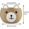 PandaEar Cotton Rope Baby Basket, Baby Gift Basket Nursery Laundry Organizer with Cute Bear Design for Storage Infant Newborn Essentials, Diaper Caddy with Handle (Brown)(Brown)