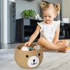 PandaEar Cotton Rope Baby Basket, Baby Gift Basket Nursery Laundry Organizer with Cute Bear Design for Storage Infant Newborn Essentials, Diaper Caddy with Handle (Brown)(Brown)