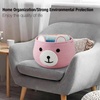 PandaEar Cotton Rope Baby Basket, Baby Gift Basket Nursery Laundry Organizer with Cute Bear Design for Storage Infant Newborn Essentials, Diaper Caddy with Handle (Brown)(Pink)