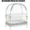 PandaEar Pop Up Crib Tent to Keep Baby from Climbing Out, Breathable Crib Net Mesh Canopy, Babies Crib Cover with Zipper, Easy Installation (Grey)(Gray)