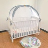 PandaEar Pop Up Crib Tent to Keep Baby from Climbing Out, Breathable Crib Net Mesh Canopy, Babies Crib Cover with Zipper, Easy Installation (Grey)(Gray)