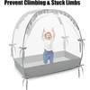 PandaEar Pop Up Crib Tent to Keep Baby from Climbing Out, Breathable Crib Net Mesh Canopy, Babies Crib Cover with Zipper, Easy Installation (Grey)(Gray)