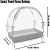 PandaEar Pop Up Crib Tent to Keep Baby from Climbing Out, Breathable Crib Net Mesh Canopy, Babies Crib Cover with Zipper, Easy Installation (Grey)(Gray)