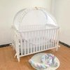 PandaEar Pop Up Crib Tent to Keep Baby from Climbing Out, Breathable Crib Net Mesh Canopy, Babies Crib Cover with Zipper, Easy Installation (Grey)(White)