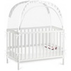 PandaEar Pop Up Crib Tent to Keep Baby from Climbing Out, Breathable Crib Net Mesh Canopy, Babies Crib Cover with Zipper, Easy Installation (Grey)(White)