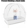 PandaEar Pop Up Crib Tent to Keep Baby from Climbing Out, Breathable Crib Net Mesh Canopy, Babies Crib Cover with Zipper, Easy Installation (Grey)(White)