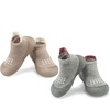 PandaEar 2 Pack Baby Sock Shoes Toddler Walking Shoes, Non-Slip Soft Sole Sneakers Breathable Slippers for Infant Boys Girls(Brown&grey)