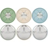 PandaEar 3 Pack Stainless Steel Baby Suction Plates With Lids(Blue/Green/Brown)
