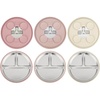 PandaEar 3 Pack Stainless Steel Baby Suction Plates With Lids(Pink/Linen/Light Pink)