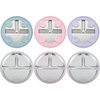 PandaEar 3 Pack Stainless Steel Baby Suction Plates With Lids(Pink/Purple/Blue)