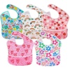 PandaEar 5 Pack Baby Bibs for Boys & Girls, Waterproof Adjustable Mealtime Bibs for Toddler 6-24 Months, Lightweight Soft(Pink)