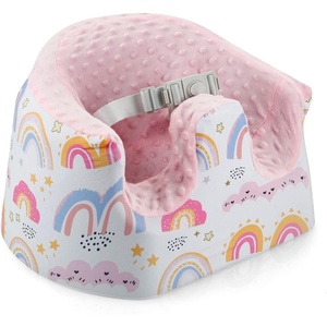 PandaEar Baby Seat Cover Compatible with Bumbo Seat, Removable Floor Soft Seat Cover for Boys & Girls, Breathable & Anti-Slip, Machine Washable, Pink (Pink)(Pink)