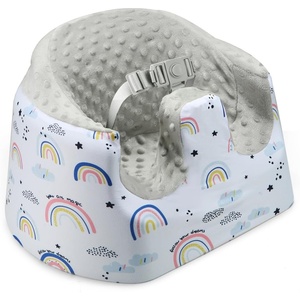 PandaEar Baby Seat Cover Compatible with Bumbo Seat, Removable Floor Soft Seat Cover for Boys & Girls, Breathable & Anti-Slip, Machine Washable, Pink (Pink)(Grey)