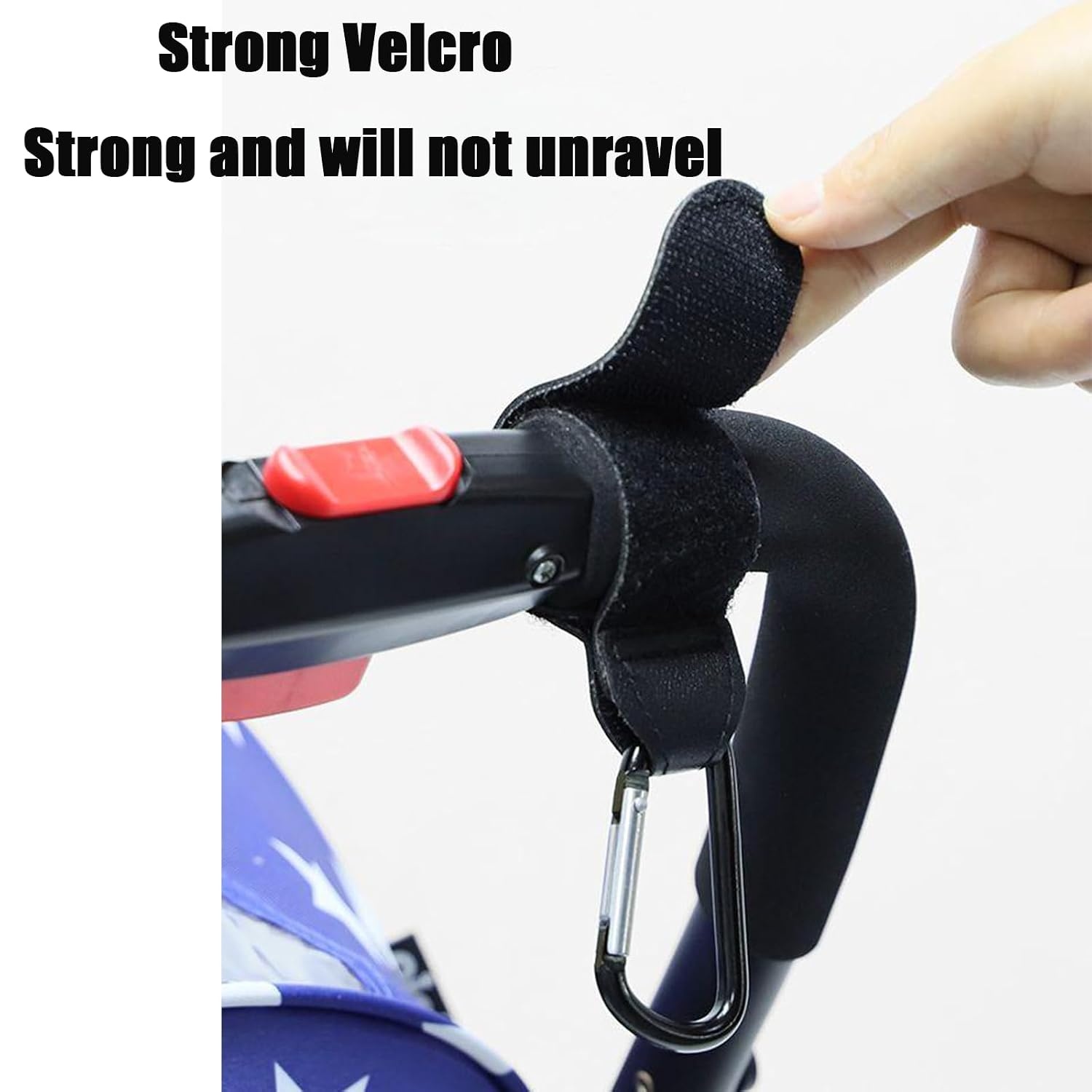 image:imagePandaEar 3 Pack Universal Stroller Hooks for Bags Heavy Duty Stroller Organizer Hooks for Shopping Bags Purses Baby Bags Adjustable Stroller AccessoriesBlack
