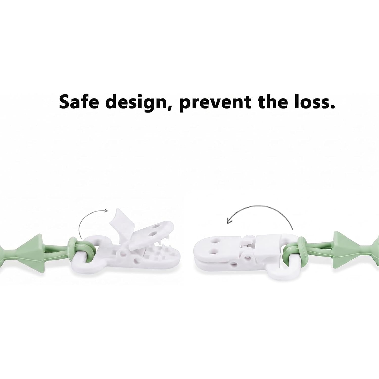 image:imagePandaEar 7 Pack Silicone Pacifier Clips Pacifier Holder with One Piece Design