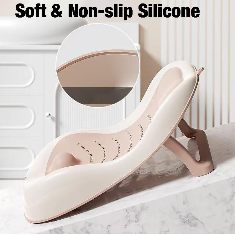 image:imagePandaEar Baby Bath Support Foldable Infant Bathtub for Newborn Babies 06 Months Soft Sink Baby Bath Tub PinkPink