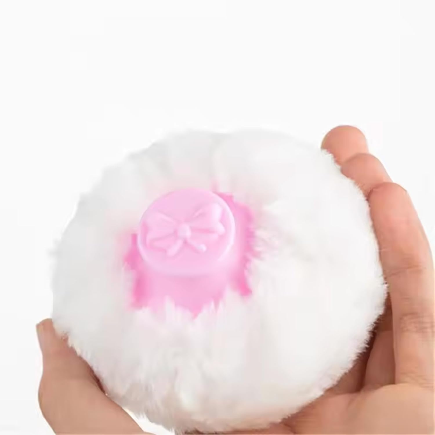 image:imagePandaEar Baby Body Cosmetic Powder Puff Baby Powder Box Soft Body Powder Puff and Container Case for Baby Pink