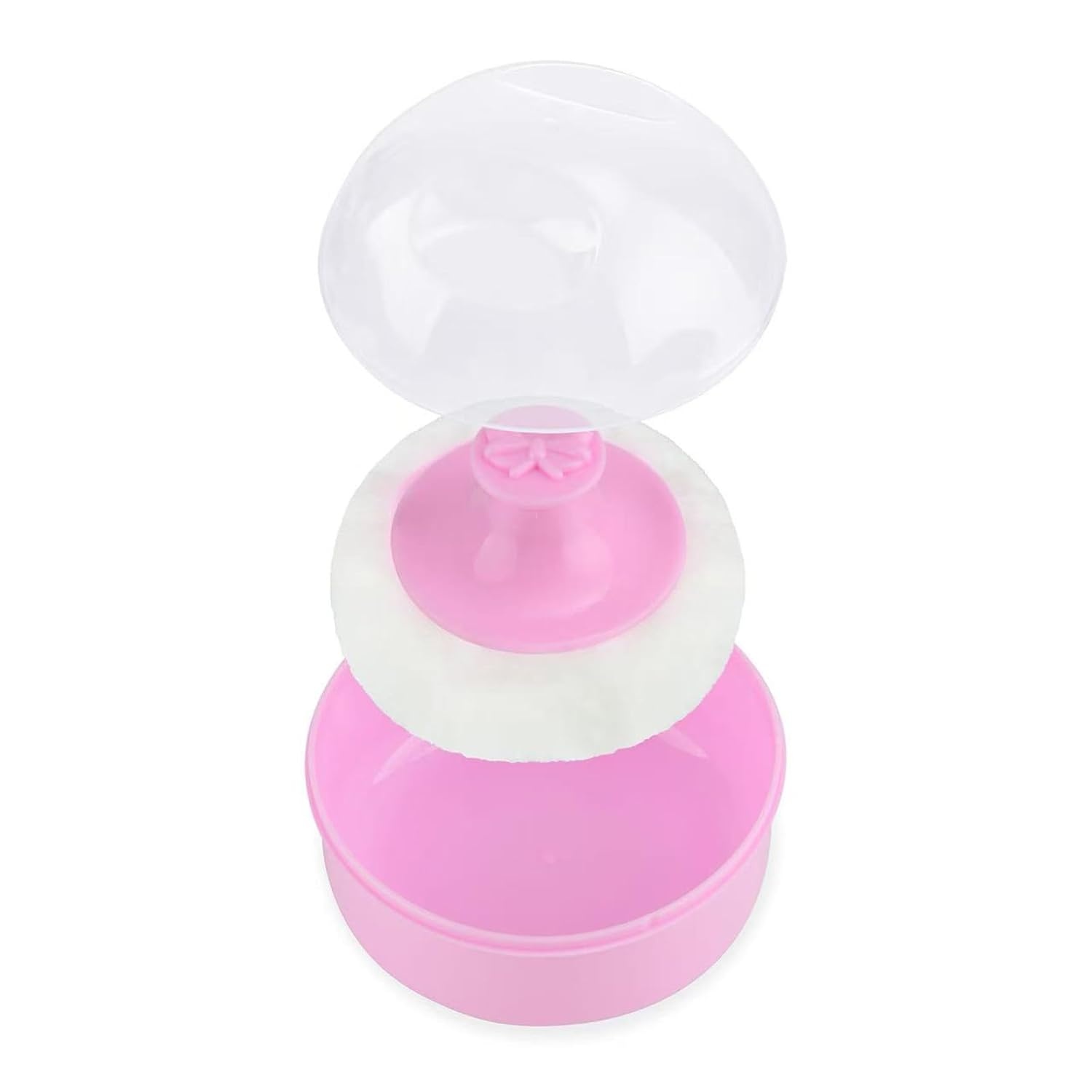 image:imagePandaEar Baby Body Cosmetic Powder Puff Baby Powder Box Soft Body Powder Puff and Container Case for Baby Pink