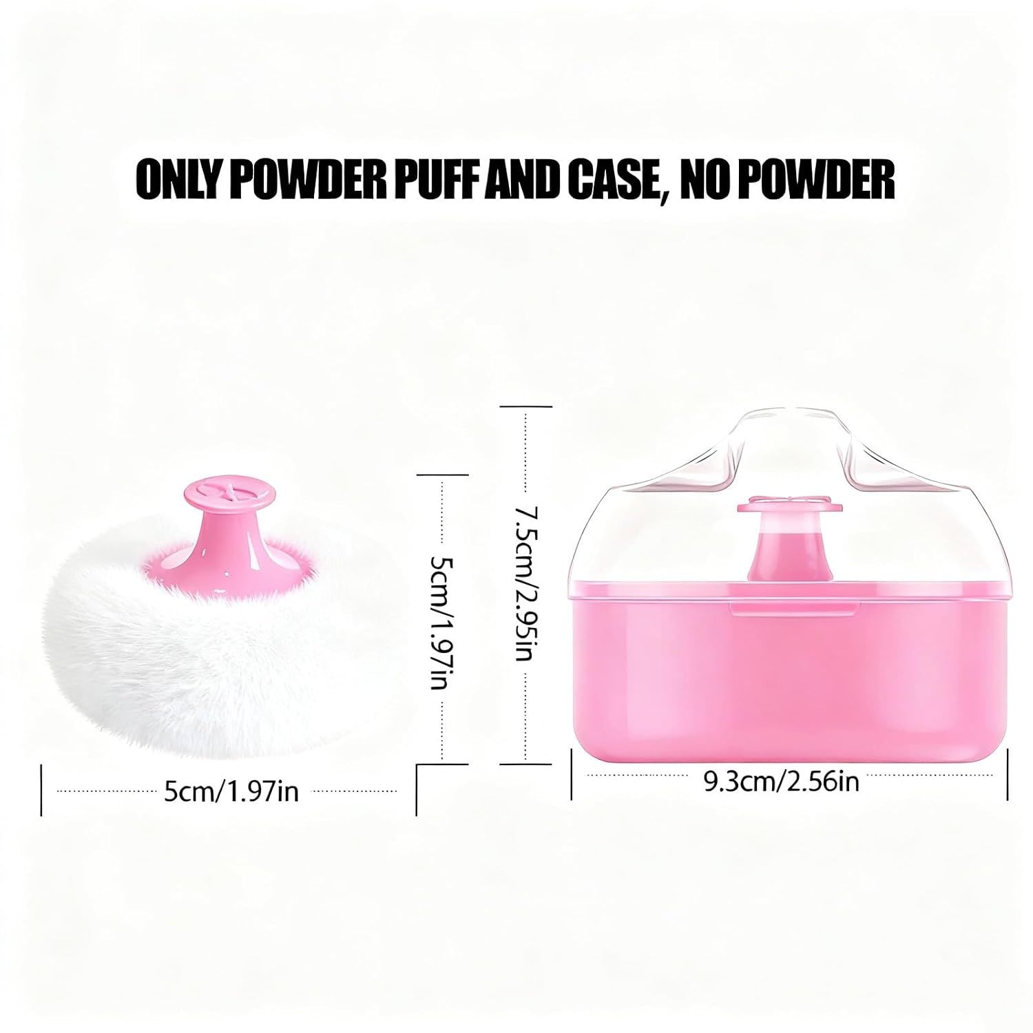 image:imagePandaEar Baby Body Cosmetic Powder Puff Baby Powder Box Soft Body Powder Puff and Container Case for Baby Pink