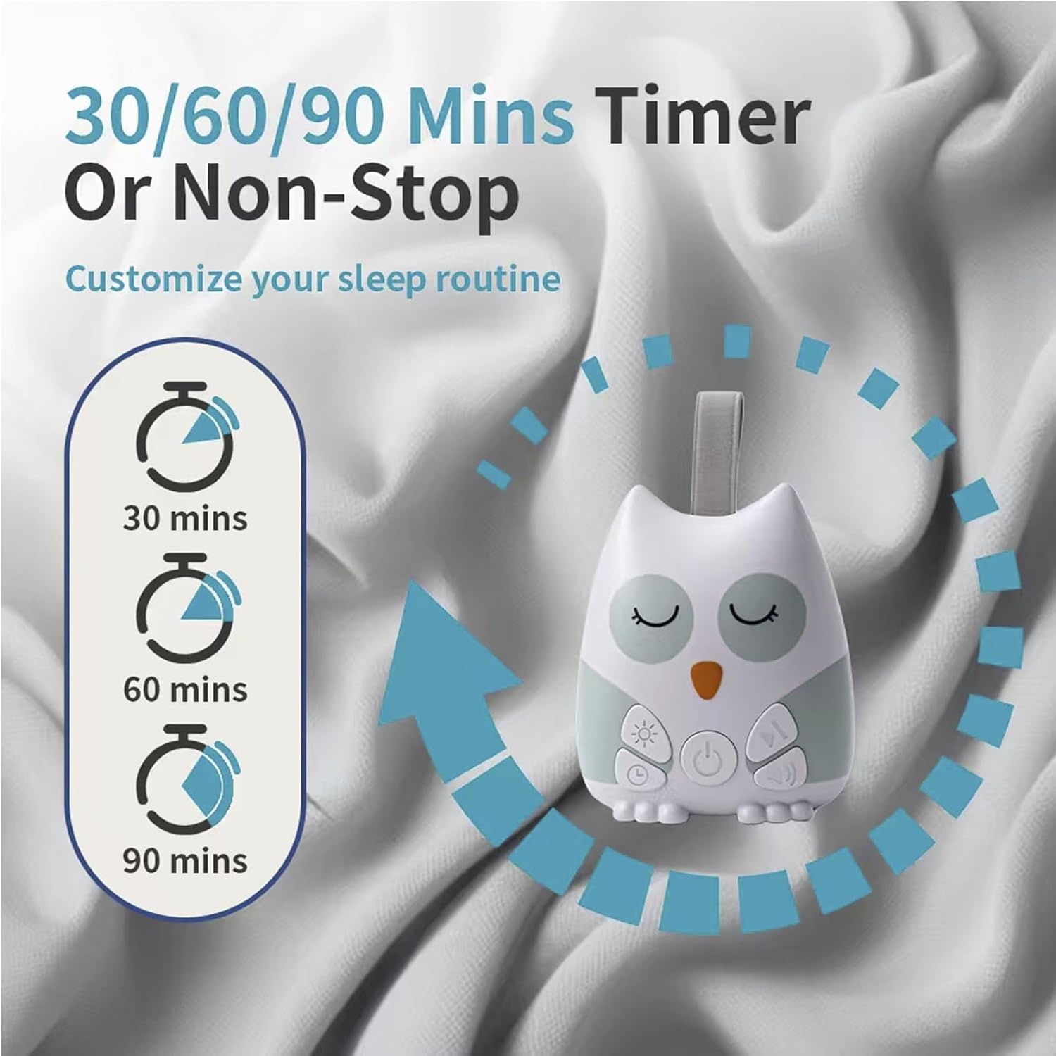 image:imagePandaEar Owl Noise Machine for Baby Night Light Portable USB Interface