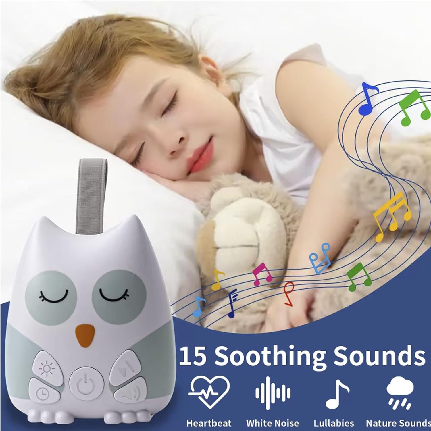 image:imagePandaEar Owl Noise Machine for Baby Night Light Portable USB Interface
