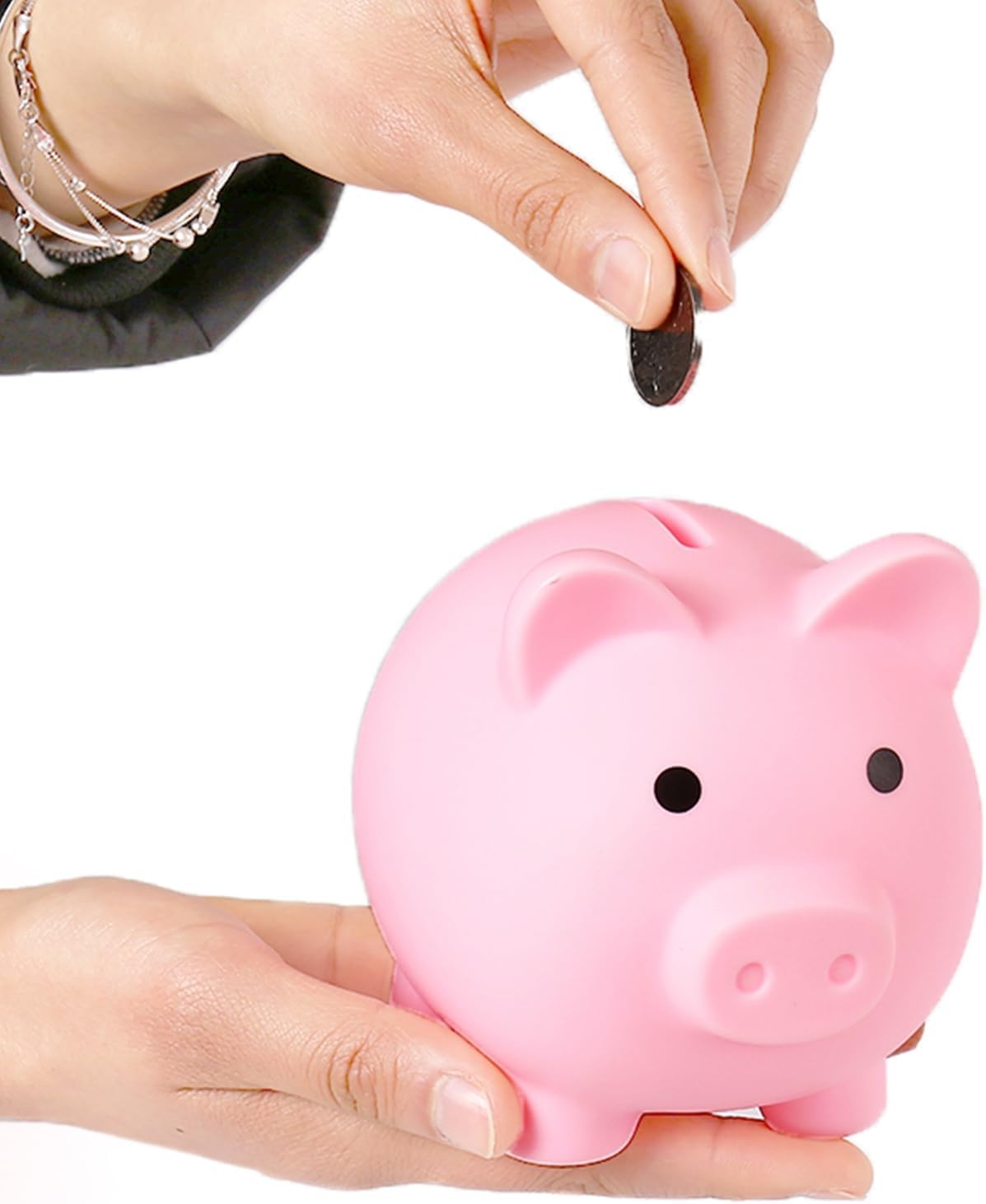image:imagePandaEar Piggy Bank Unbreakable Cute Plastic Coin Bank for Boys amp Girls Large Money Saving Bank Shatterproof Pig Money Box Fun Gift for Children Birthday Christmas Halloween BluePink
