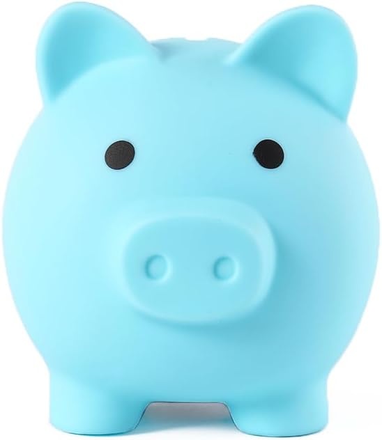 image:imagePandaEar Piggy Bank Unbreakable Cute Plastic Coin Bank for Boys amp Girls Large Money Saving Bank Shatterproof Pig Money Box Fun Gift for Children Birthday Christmas Halloween BlueBlue
