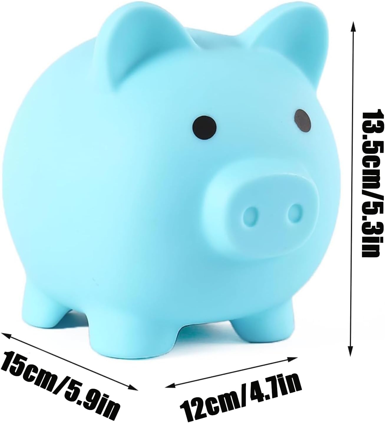 image:imagePandaEar Piggy Bank Unbreakable Cute Plastic Coin Bank for Boys amp Girls Large Money Saving Bank Shatterproof Pig Money Box Fun Gift for Children Birthday Christmas Halloween BlueBlue Large
