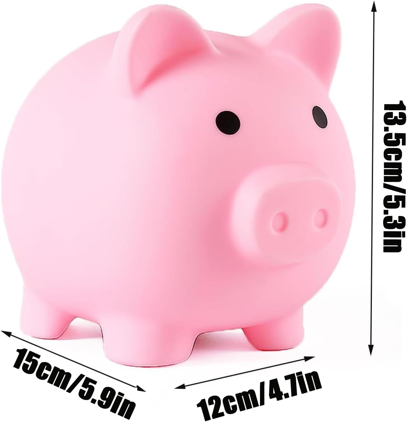 image:imagePandaEar Piggy Bank Unbreakable Cute Plastic Coin Bank for Boys amp Girls Large Money Saving Bank Shatterproof Pig Money Box Fun Gift for Children Birthday Christmas Halloween BluePink Large