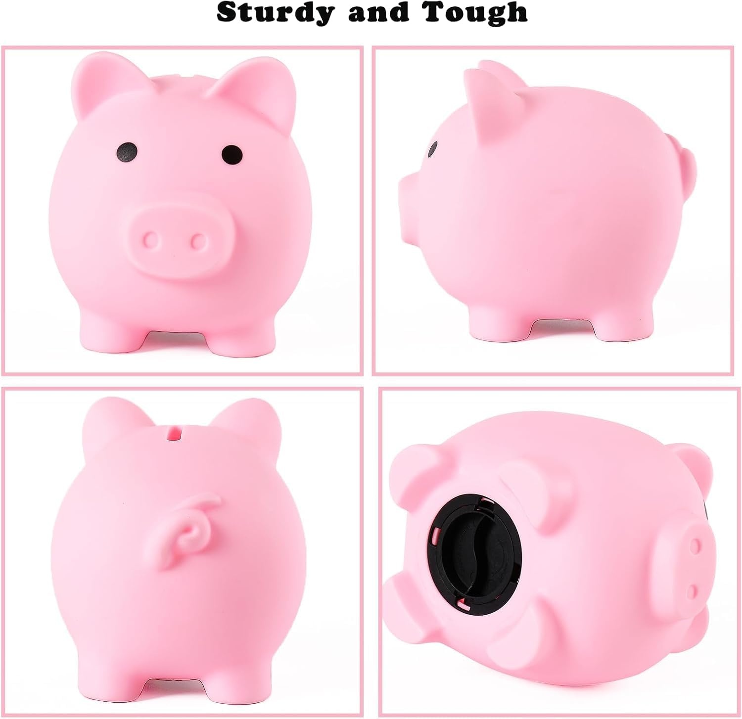 image:imagePandaEar Piggy Bank Unbreakable Cute Plastic Coin Bank for Boys amp Girls Large Money Saving Bank Shatterproof Pig Money Box Fun Gift for Children Birthday Christmas Halloween BluePink Large
