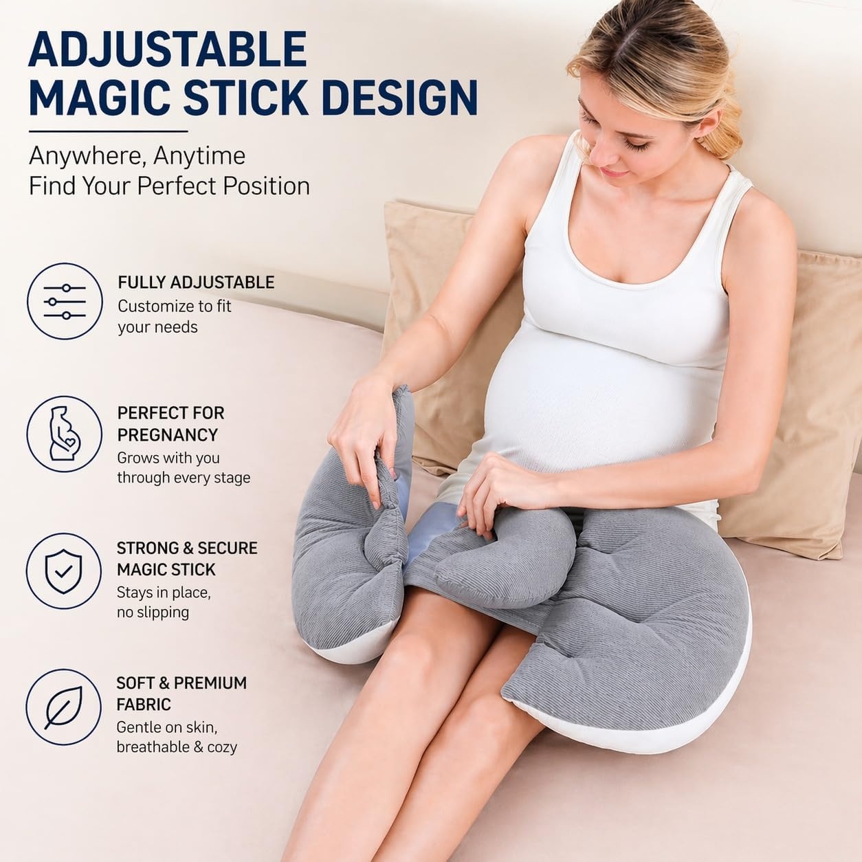 image:imagePandaEar Pregnancy Pillow Wedge for Sleeping Maternity Body Support