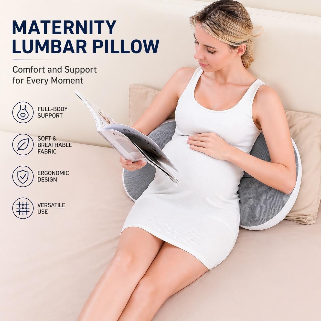 image:imagePandaEar Pregnancy Pillow Wedge for Sleeping Maternity Body Support