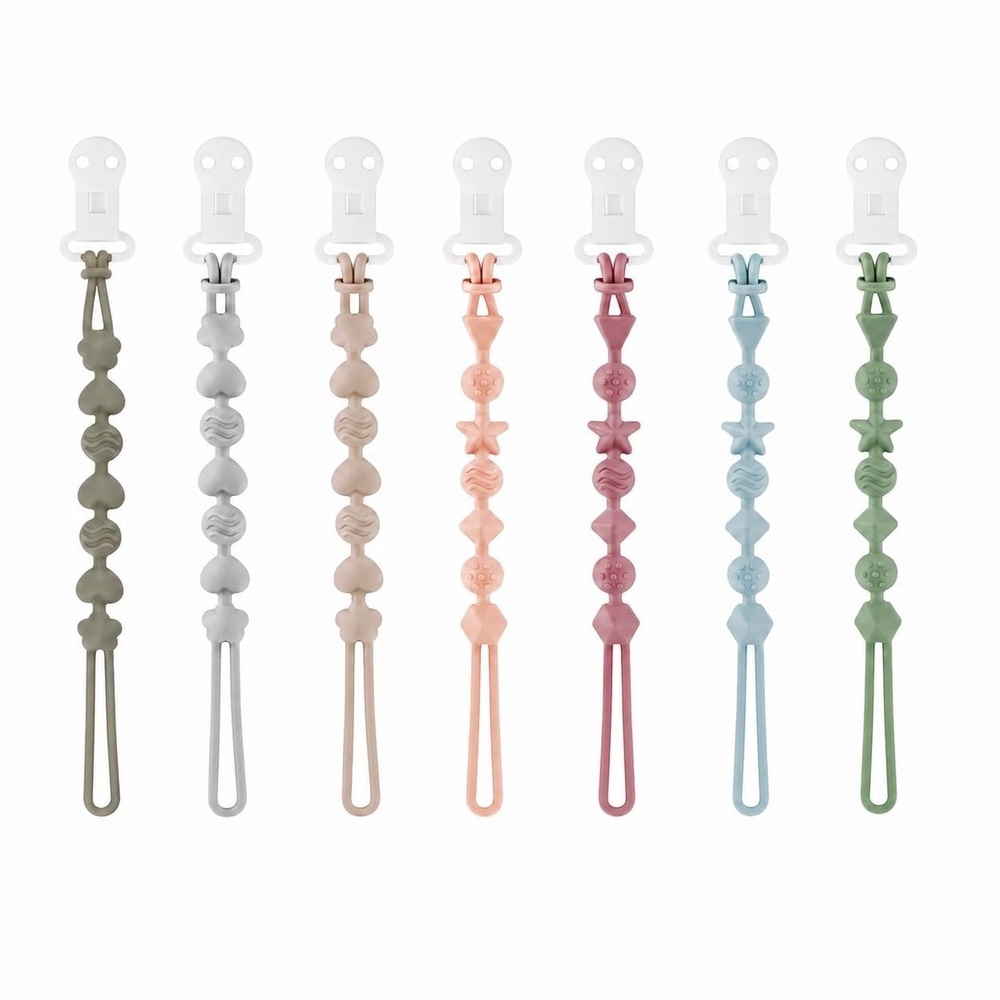 image:imagePandaEar 7 Pack Silicone Pacifier Clips Pacifier Holder with One Piece Design