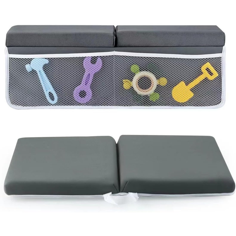 image:imagePandaEar Baby Bath Kneeler and Elbow Rest Pad Set NonSlip Dark Grey