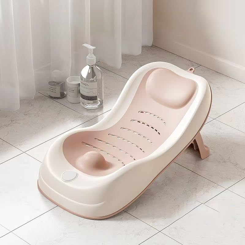 image:imagePandaEar Baby Bath Support Foldable Infant Bathtub for Newborn Babies 06 Months Soft Sink Baby Bath Tub PinkPink