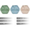 PandaEar 3 Pack Toddler Plates, Hexagon Divided Suction Plates for Baby, 100% Food Grade Silicone Baby Plates, Non-Slip, Baby Led Weaning Supplies, Microwave & Dishwasher Safe (Hexagon)(Hexagon)