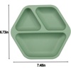 PandaEar 3 Pack Toddler Plates, Hexagon Divided Suction Plates for Baby, 100% Food Grade Silicone Baby Plates, Non-Slip, Baby Led Weaning Supplies, Microwave & Dishwasher Safe (Hexagon)(Hexagon)