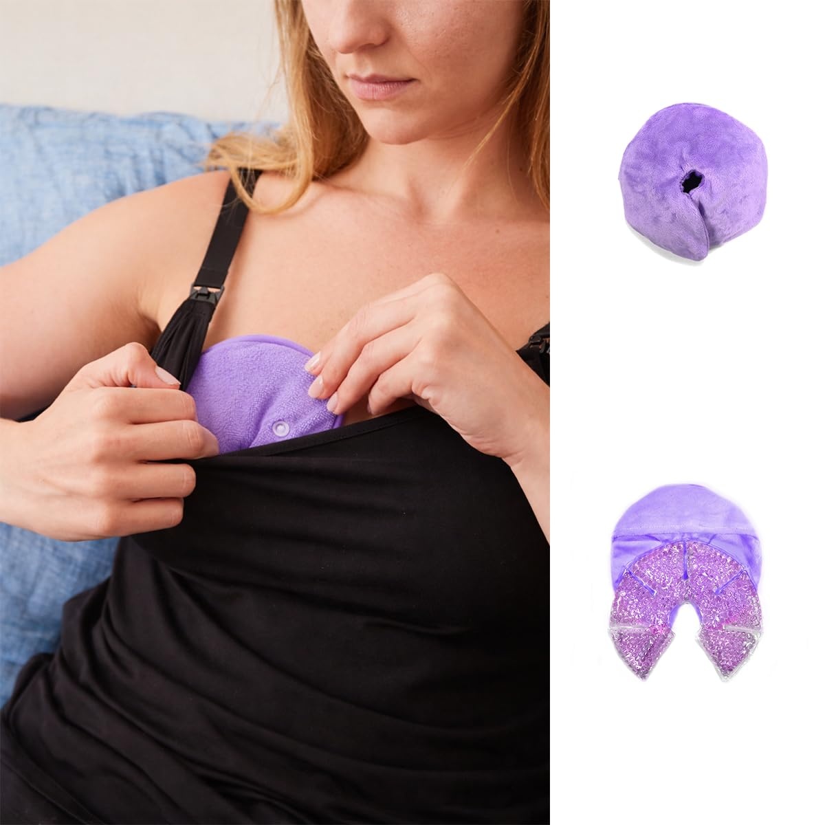 image:imagePandaEar 2 Pack Breast Therapy Pads Hot amp Cold Gel Packs for Nursing
