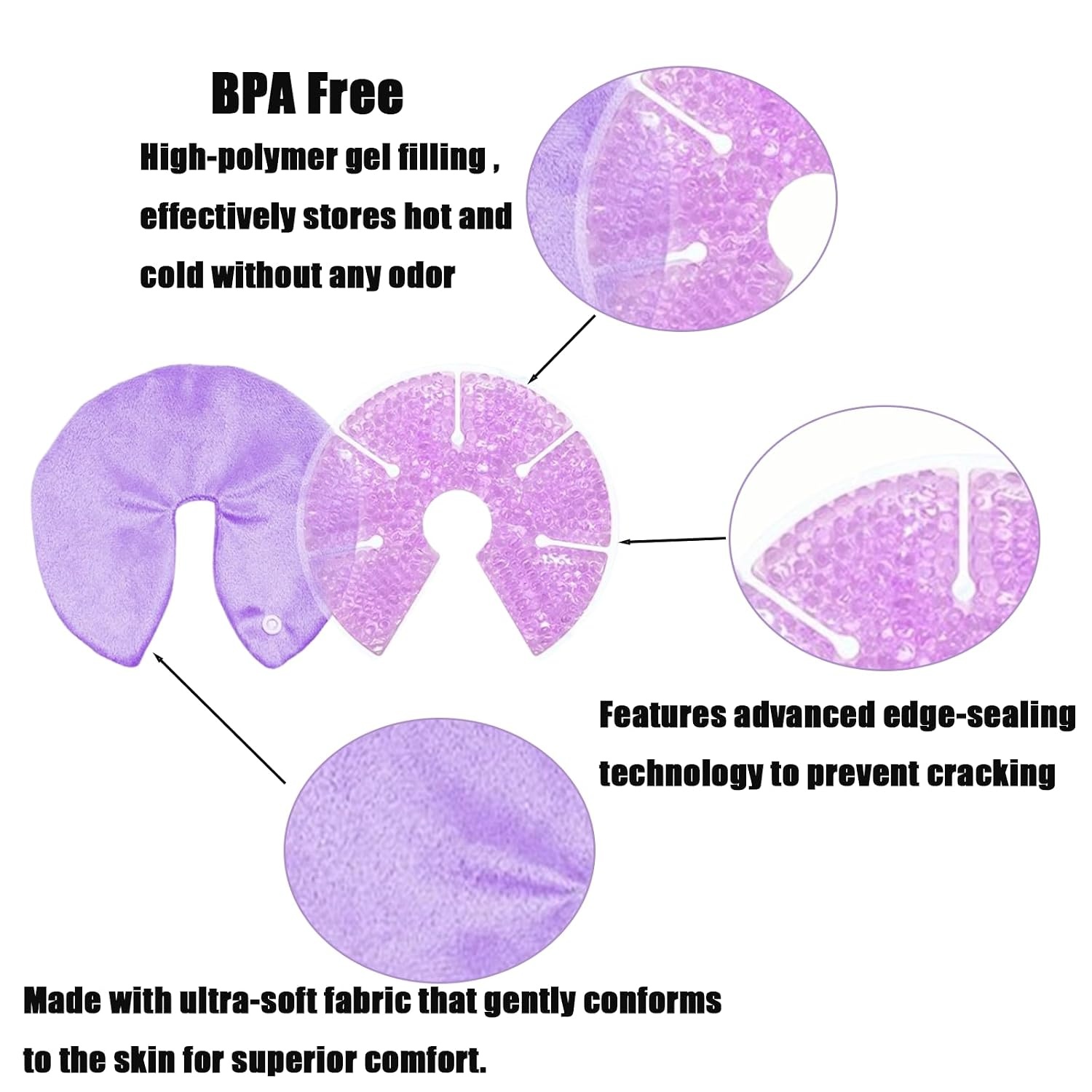 image:imagePandaEar 2 Pack Breast Therapy Pads Hot amp Cold Gel Packs for Nursing