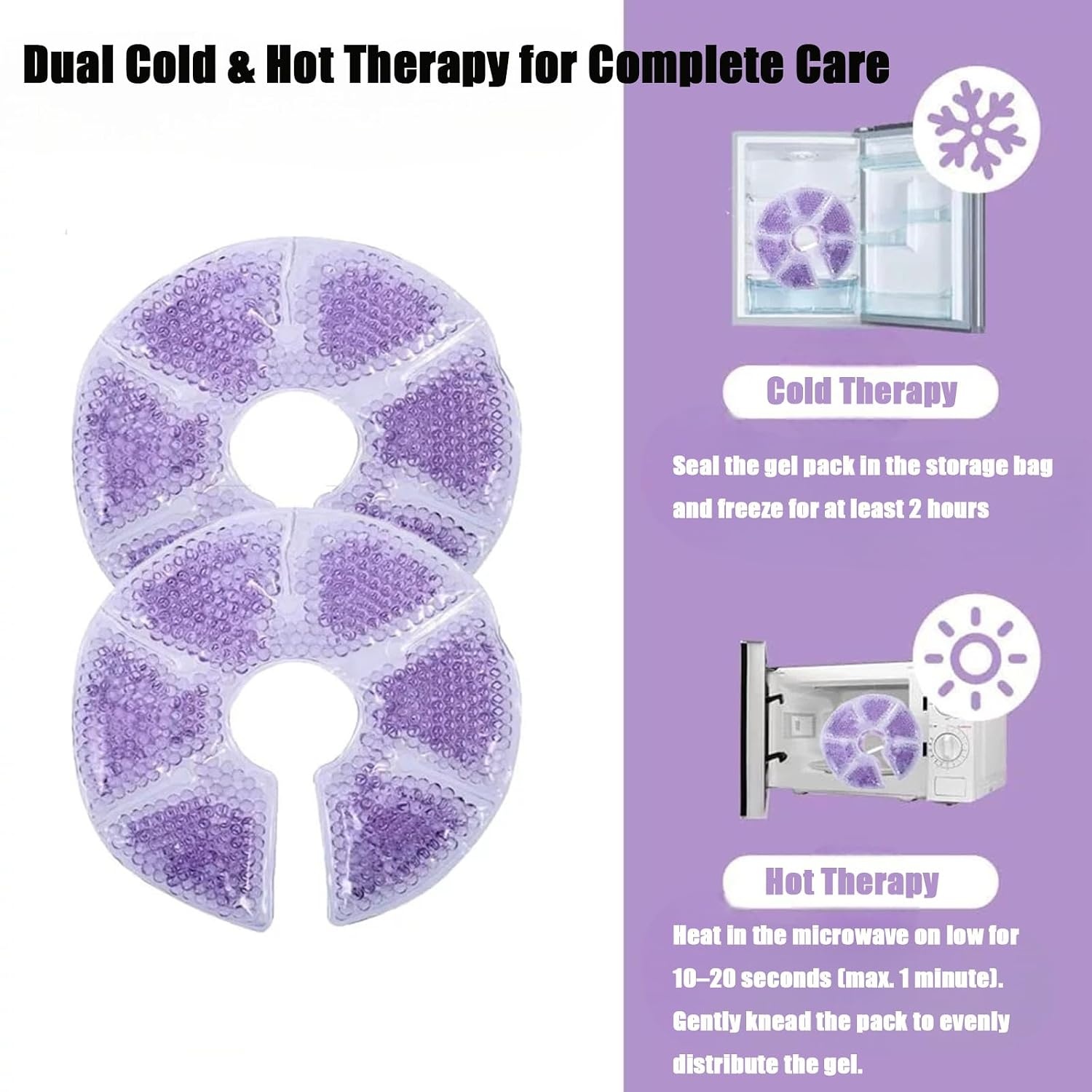 image:imagePandaEar 2 Pack Breast Therapy Pads Hot amp Cold Gel Packs for Nursing