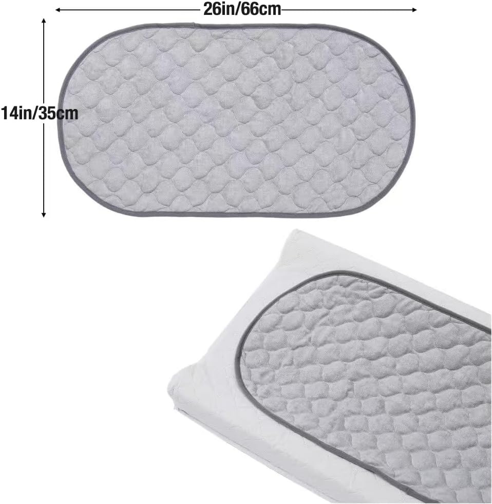 image:imagePandaEar 3 Pack Waterproof Changing Pad Liners Quilted Absorbent Bassinet Liners Ultra Soft Reusable Portable Changing Table Pad Protection Machine Washable Grey 14 x 26
