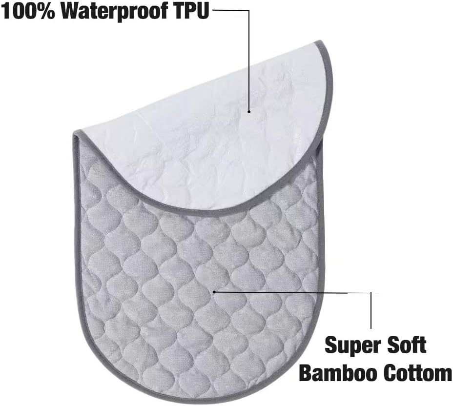 image:imagePandaEar 3 Pack Waterproof Changing Pad Liners Quilted Absorbent Bassinet Liners Ultra Soft Reusable Portable Changing Table Pad Protection Machine Washable Grey 14 x 26