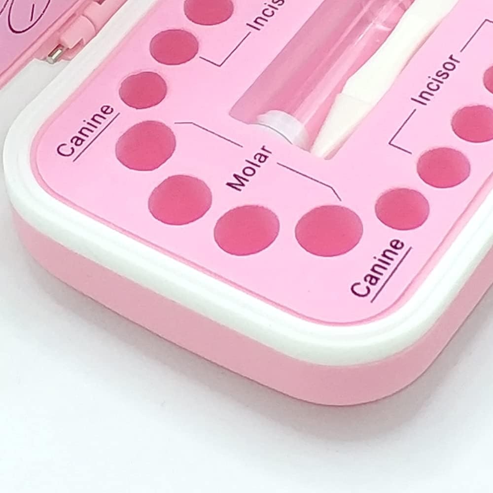 image:imagePandaEar Baby Teeth Keepsake Box Tooth Fairy Storage Holder for Kids Tooth Saver Organizer Container with Birth Record Chart for Lost Teeth Collection Pink